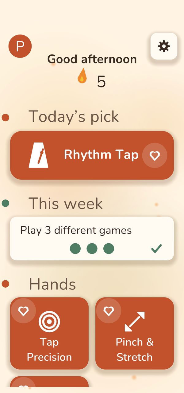 The home screen at Extra large text size