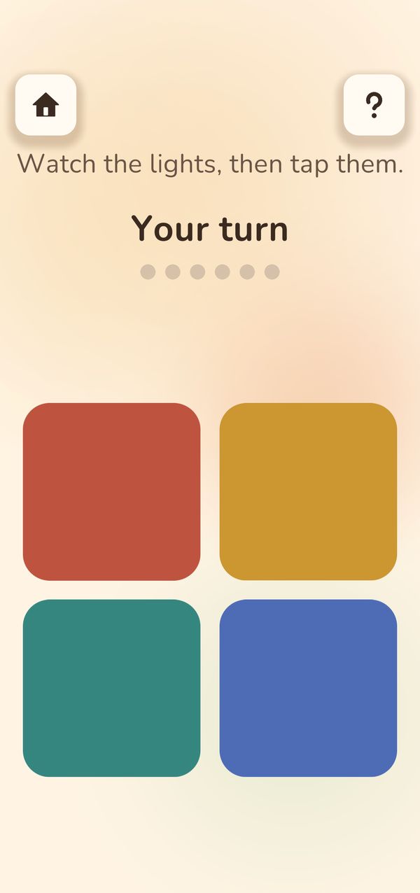 Echo Lights during play: four coloured pads and the words Your turn