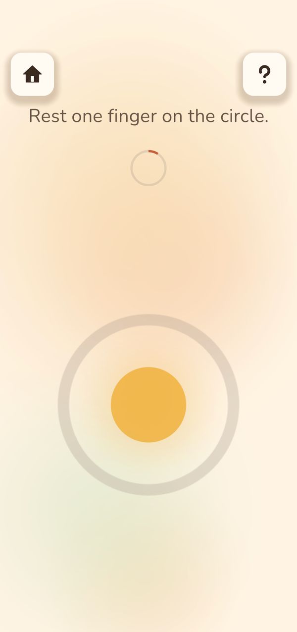 Steady Hold during play: a large circle with a golden dot